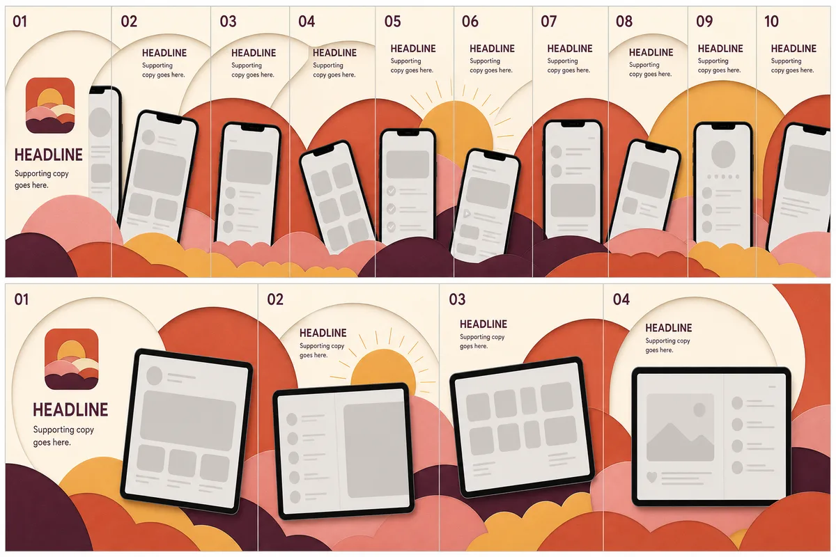 Solar Paper App Store screenshot template by StoreStage