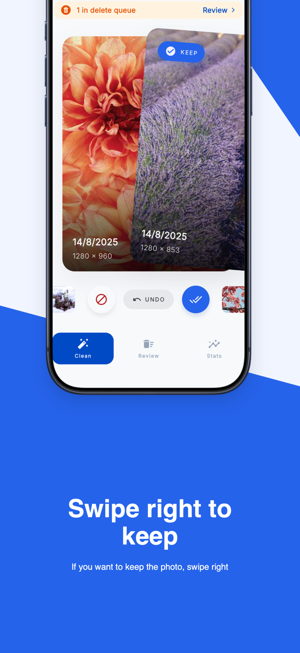 Swide: swipe a photo right to keep it